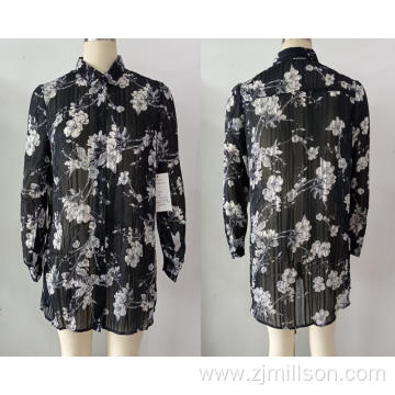 Retro Floral Pattern Long Sleeves Loose Lay's Shirts